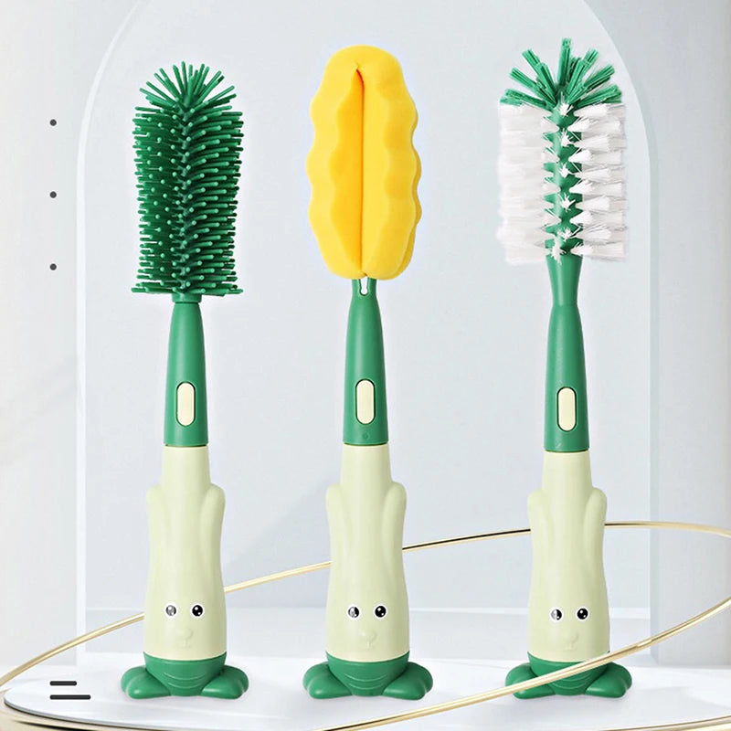 3Pcs/Set Pacifier Bottle Brush Set Baby Silicone Cup Bottle Cleaning Brush מברשת לניקוי בקבוקים limpia botellas